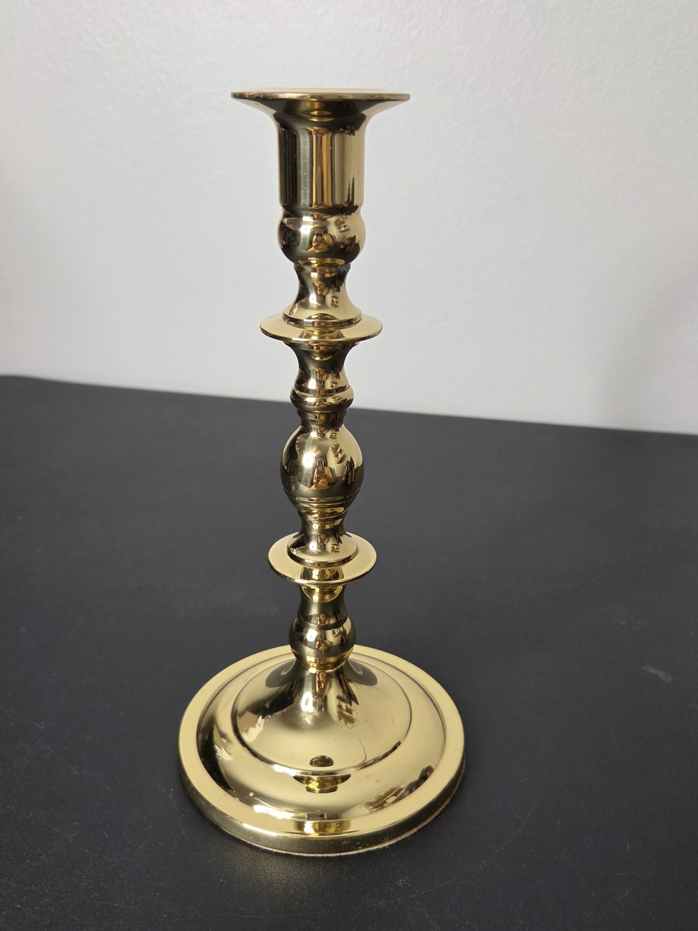 Vtg Baldwin Solid Brass Candlestick 9"